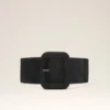 Grande ceinture en cuir de vache noir
