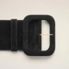 Grande ceinture en cuir de vache noir