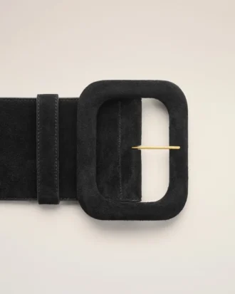 Grande ceinture en cuir de vache noir