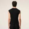 Haut ajusté sans manches en jersey noir