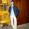 Jean ample en coton blanc