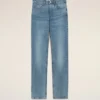 Jean bleu en coton, coupe classique
