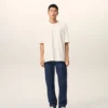 Jean bleu en coton, coupe classique