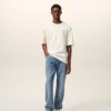 Jean bleu en coton, coupe classique