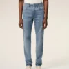 Jean bleu en coton, coupe classique