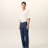 Jean bleu en coton, coupe classique