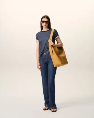 Jean bootcut en coton bleu