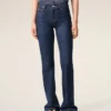 Jean bootcut en coton bleu
