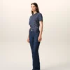 Jean bootcut en coton bleu