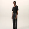 Jean en coton noir à coupe fuselée
