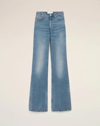 Jean évasé en coton bleu