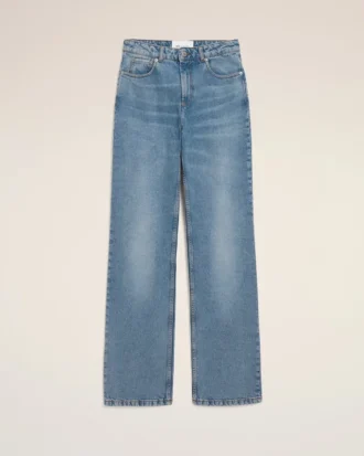 Jeans en coton bleu coupe large