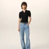 Jeans en coton bleu coupe large
