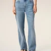 Jeans en coton bleu coupe large