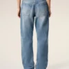 Jeans en coton bleu coupe large