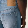 Jeans en coton bleu coupe large