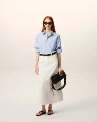 Jupe longue en coton blanc