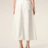 Jupe longue en coton blanc