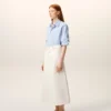 Jupe longue en coton blanc