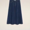 Jupe longue en coton bleu