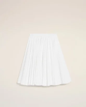 Jupe midi Corolla en coton blanc