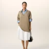 Jupe midi Corolla en coton blanc