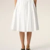 Jupe midi Corolla en coton blanc
