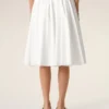 Jupe midi Corolla en coton blanc