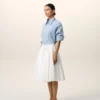 Jupe midi Corolla en coton blanc