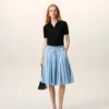 Jupe midi Corolla en coton bleu