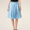 Jupe midi Corolla en coton bleu