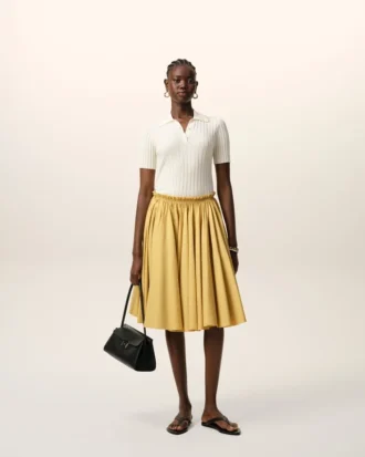 Jupe midi Corolla en coton jaune