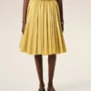 Jupe midi Corolla en coton jaune