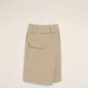 Jupe portefeuille en coton beige