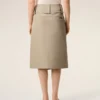 Jupe portefeuille en coton beige