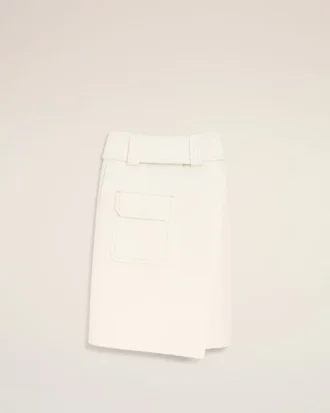 Jupe portefeuille en coton blanc