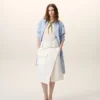 Jupe portefeuille en coton blanc