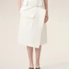 Jupe portefeuille en coton blanc