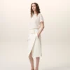 Jupe portefeuille en coton blanc