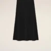 Jupe trapèze longue de coupe tailleur en lin mélangé noir