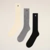 Lot de trois paires de chaussettes Ami de Coeur en coton noir