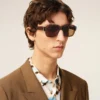 Lunettes de soleil en acétate marron 75006