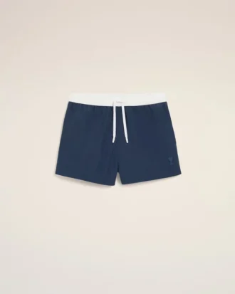 Maillot de bain court en nylon bleu