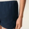 Maillot de bain court en nylon bleu