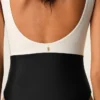 Maillot de bain une pièce en nylon noir et blanc