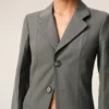 Manteau ajusté à simple boutonnage en laine vierge grise