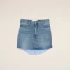 Mini-jupe en coton bleu
