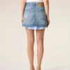 Mini-jupe en coton bleu