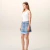 Mini-jupe en coton bleu