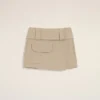 Mini-jupe portefeuille en coton beige